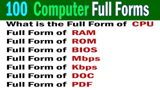 100 Most Commonly used Computer Full Form, Computer Full Form,  Abbreviations, full form