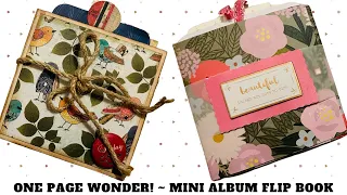 One Page Wonder Interactive Mini Album Flip book | Happy Mail | Junk Journal | Tutorial! 💕✂️