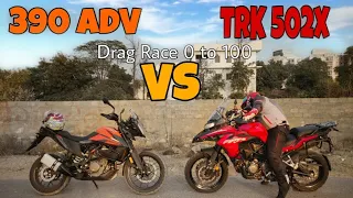 KTM 390 Adventure VS BENELLI TRK 502X | 0 to 100 | Jaipur