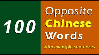 100 opposite or antonym Chinese words 反义词（with example sentences）|  Chinese Vocabulary