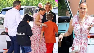 Jennifer Lopez and Ben Affleck enjoy lunch and joyride with kids to celebrate wedding anniversary