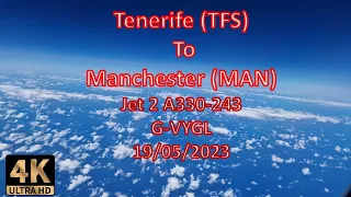 JET2 Flight LS918 Tenerife (TFS) to Manchester (MAN)