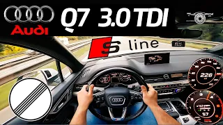 Audi Q7 3.0 TDI Quattro 272hp | 2016 | TEST DRIVE | 100-200 km/h | Acceleration on German Autobahn