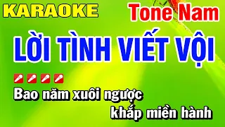 Lời Tình Viết Vội Tone Nam - Karaoke Nhạc Sống Hoài Phong