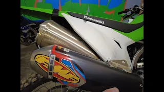 Kawasaki KLX300R FMF Q4 Exhaust Install and Sound Comparison