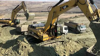 Caterpillar 375 & Caterpillar 385C Excavators Loading Trucks - Sotiriadis/Labrianidis Mining Works