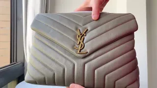 SAINT LAURENT（YSL）LOULOU MEDIUM CHAIN BAG IN QUILTED“Y” LEATHER/GREY