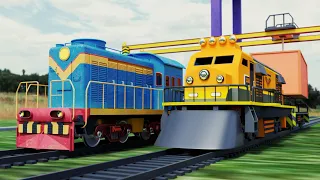 Lego Thief Robbed Train cartoon | Rescue Train cartoon | choo choo train kids videos