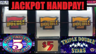 Jackpot Handpay! High Limit Slots! 5 Times Pay + Triple Double Stars + Double Gold Slot Play!