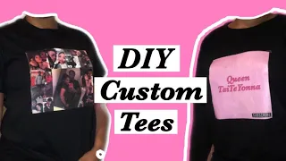 DIY Custom Print T-Shirts | NO Transfer Paper | using plastic food wrap??