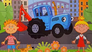 Синий Трактор и его друзья - собираем пазл в рамке для малышей | Merry Nika