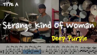 Strange Kind Of Woman(동영상 악보)(TYPE A)-Deep Purple-유한선-드럼악보,드럼커버,Drum cover,drumsheetmusic,drumscore