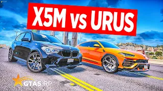 КТО БЫСТРЕЕ URUS ИЛИ BMW X5M! ЖАРКАЯ ГОНКА НА ДОРОГИХ КРОССОВЕРАХ В GTA 5 RP STRAWBERRY!