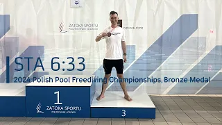 🥉 Bartosz Jakubowiak - 2024 Polish Pool Freediving Championships - Static Bronze Medal - 6m 33s