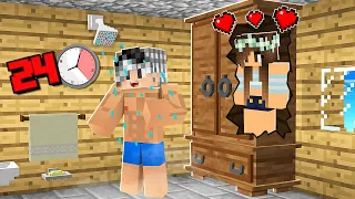 KIZ HAYRANIM 24 SAAT EVİMDE SAKLANDI 😱 - Minecraft