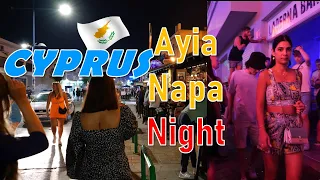 Ayia Napa Night Party Scene in the Club , Never Sleeping Night! | Cyprus 4K　Walk