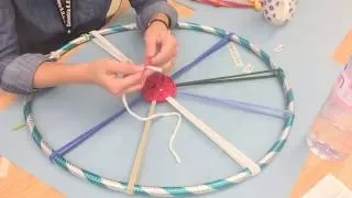 A Messy Art Room: Hula Hoop Weaving Demonstration