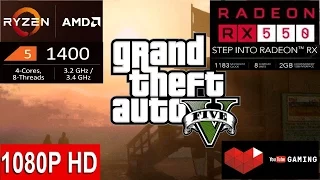 GTA V -- GTA 5  -- AMD Ryzen 5 1400 -- AMD Sapphire Radeon RX 550 2GB GDDR5 -- Gameplay