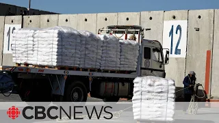 Hundreds of aid trucks enter southern Gaza through alternate Israeli crossing