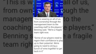 Jim Benning responds after fans call for his firing with signs and chants #nhl #canucks