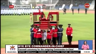 President Uhuru Kenyatta inspecting the guard of honour during his KDF farewell.