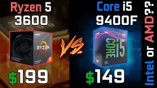 Ryzen 5 3600 vs Core i5-9400F Gaming Performance Comparison