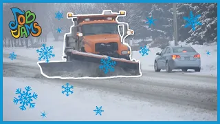 Big Snow Plow Trucks Save the Day  | Job Jams |  Winter and Ice, Fun in the Snow, Kids Music