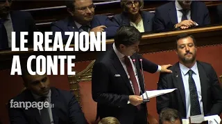 Dal rosario al gesto dell’inciucio, fino al coro “buffone”: il discorso di Conte visto dai leghisti