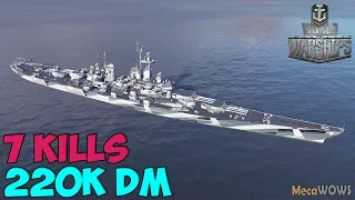 World of WarShips | Montana | 7 KILLS | 220K Damage - Replay Gameplay 4K 60 fps