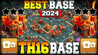 TOP 10 BEST 🔥 TH16 WAR BASE LINK 2024 | TH16 ANTI 2 STAR BASE LINK 2024 | TH16 BASE LINK