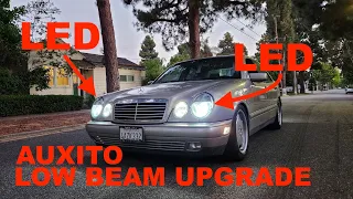 AUXITO H7 LED LOW BEAM BULBS ON MY MERCEDES E300 W210