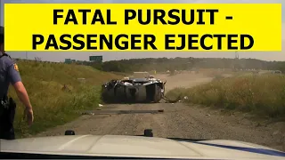 FATAL PURSUIT - Arkansas State Police - Vehicle rolls multiple times passenger ejected - No Seatbelt