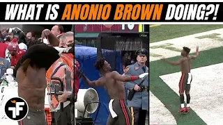 ANTONIO BROWN 😲 takes of his uniform and dances on the field shirtless on the way to the lockerroom