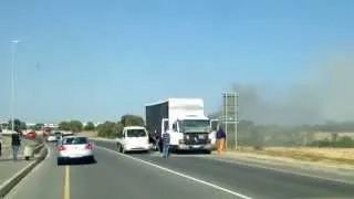 Truck on fire, Sandown Road, Cape Town