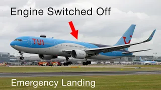 Emergency One Engine Landing After Squawking 7700 - TUI 767-300 at Manchester - RWY 23L