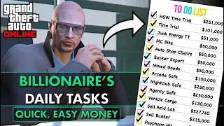 GTA Online Billionaire's To Do List | Daily Tasks to Stay Rich! | Easy Millions!