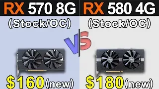 RX 570 (8GB) Vs. RX 580 (4GB) | Stock and Overclock | New Games Benchmarks