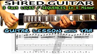 FAST GUITAR LICKS in E Minor | Guitar Lesson + TAB | Shred Alternate Picking