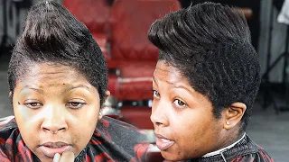 SHE SPENT $250 ON THIS HAIRCUT! WOMAN HAIRCUT TUTORIAL/ FREESTYLE DESIGN