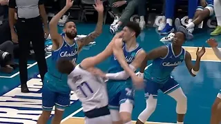 Lamelo Ball shows GOOD sportsmanship after a HARD foul on Luka Doncic! 😳