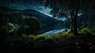 Mystical Rain On The Lake | A Dusky Evening's Elegance | Magical Evening By The Forest Lake | 3 Hour