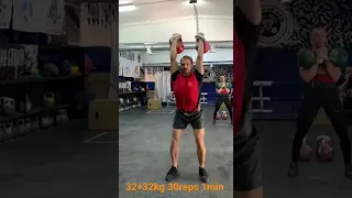 Aleksander Khvostov Jerk 32kg +32kg 30reps 1min