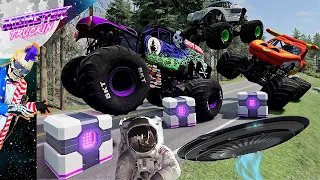 Monster Jam INSANE Racing, Freestyle and High Speed Jumps #8 | BeamNG Drive | Grave Digger