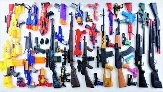 Collecting 7 Sniper Gun Blue Realistic Sniper Gun AK47 Gun Thomson Machine Gun Nerf Semi Automatic