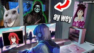 El juego de "Soy streamer Vtuber y un loco me sigue a casa" con MEMES 😨👌 - (Parasocial)