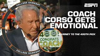 Coach Corso gets emotional when talking about his 400th headgear pick 🥹 | College GameDay