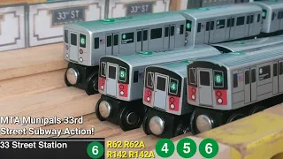 MTA Munipals R142A R142 R62A R62 4,5, & 6 Train Subway Run Action at 33rd Street