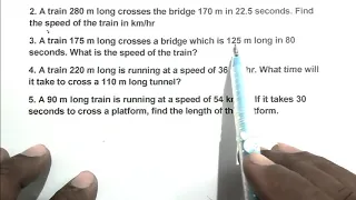 Math problem on  train // For jawahar navodaya entrance and sainik school entrance exam part 2