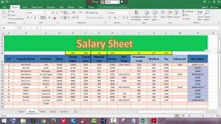 Salary Sheet by Microsoft Excel Bangla Tutorial 2019