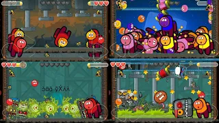 Quadruple Stages Boss Fight with All Varieties of Balls and Boss in Red Ball 4.